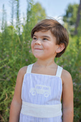 Stuart Playsuit in Blue & White Dress Stripe