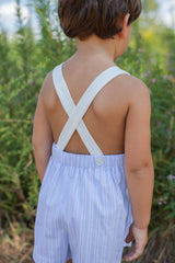Stuart Playsuit in Blue & White Dress Stripe