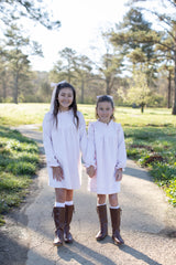 Avery Dress Long Sleeve in Ballet Pink Non-Wrinkle Corduroy
