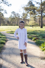 Josephine Dress in Ballet Pink Non-Wrinkle Corduroy