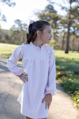 Josephine Dress in Ballet Pink Non-Wrinkle Corduroy
