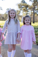 Avery Dress Long Sleeve in Baby Pink Corduroy