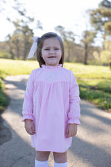 Avery Dress Long Sleeve in Baby Pink Corduroy
