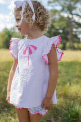 Daisy Top in Light Pink Stripe Seersucker