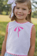 Sydney Top in Light Pink Stripe Seersucker