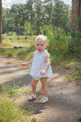 Julie Top in Blue Swiss Dots