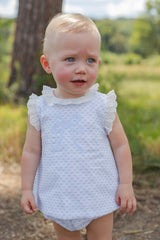 Julie Top in Blue Swiss Dots