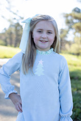 Caroline Dress Long Sleeve in Powder Blue Non-Wrinkle Corduroy