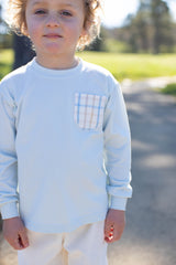 Boy Tee Long Sleeve Premium in Light Blue Knit with Pocket