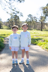 Boy Tee Long Sleeve Premium in Light Blue Knit with Pocket