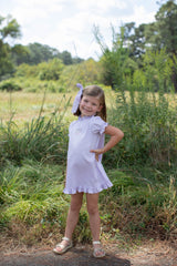 Caroline Dress Short Sleeve in Lilac Pique