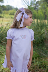 Caroline Dress Short Sleeve in Lilac Pique