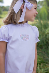 Caroline Dress Short Sleeve in Lilac Pique