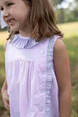 Elizabeth Dress Sleeveless in Pink Tattersall