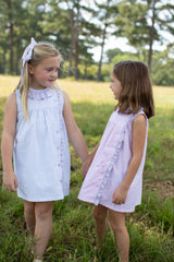 Elizabeth Dress Sleeveless in Light Blue Seersucker
