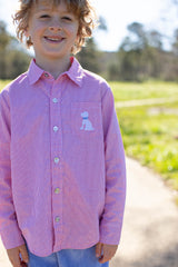 Roy Shirt Long Sleeve in Red Windowpane