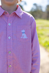 Roy Shirt Long Sleeve in Red Windowpane