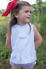 Pate Top in Blue Superfine Twill