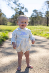 Forrest Bubble Long Sleeve Knit in Baby Blue Stripe Knit