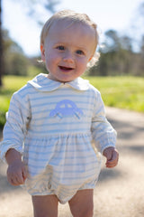 Forrest Bubble Long Sleeve Knit in Baby Blue Stripe Knit