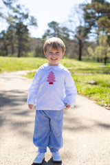 David Shirt Long Sleeve in Blue Windowpane