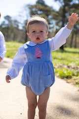 David Shirt Long Sleeve in Blue Windowpane