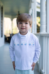 Turtleneck Basic in White Knit with 3 Cars