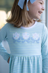 Sophie Knit Dress Long Sleeve Premium in Watercolor Stripe Knit