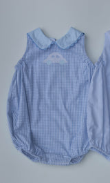 Teddy Bubble in Light Blue 1/8 Check