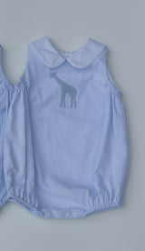 Teddy Bubble in Blue Windowpane