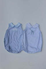 Teddy Bubble in Blue Windowpane