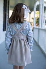 Hannah Pinafore Dress w/ No Pockets in Toast Non-Wrinkle Corduroy
