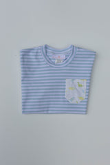 Boy Tee Short Sleeve Premium in Seaside Stripe Knit w/ Pocket