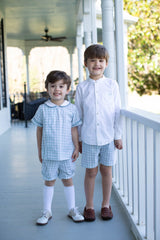 Boy Shorts in Sage Windowpane
