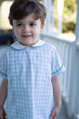 Henry Shirt Short Sleeve in Sage Windowpane