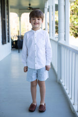 Boy Shorts in Sage Windowpane