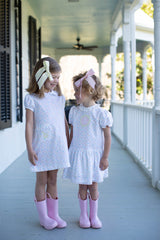 Betty Jane Dress in Pastel Dot Pique