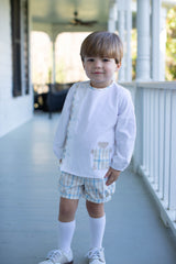 Logan Shirt Long Sleeve in White Corduroy
