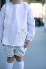 Logan Shirt Long Sleeve in White Corduroy