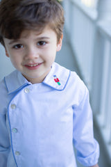 Alex Shirt Long Sleeve in Blue Superfine Twill