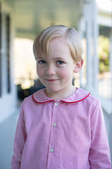 Alistair Shirt Long Sleeve in Red Windowpane