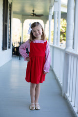 Allyson Top Long Sleeve in Red Windowpane
