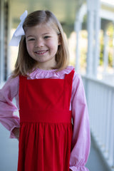 Allyson Top Long Sleeve in Red Windowpane