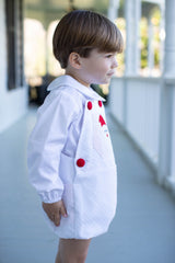 Harry Bubble Short Lined in White Swiss Dots