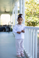 Bloomer Pants Long in Ballet Pink Non-Wrinkle Corduroy