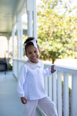 Sutter Knit Top Long Sleeve Basic in White Knit