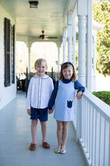 Mary Ann Jumper in Light Blue Chambray
