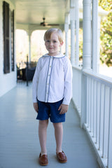 Boy Shorts in Cadet Blue Non-Wrinkle Corduroy