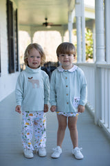 Turtleneck Premium in Light Blue Knit with Moose