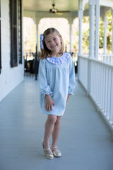 Pippa Dress in Powder Blue Non-Wrinkle Corduroy